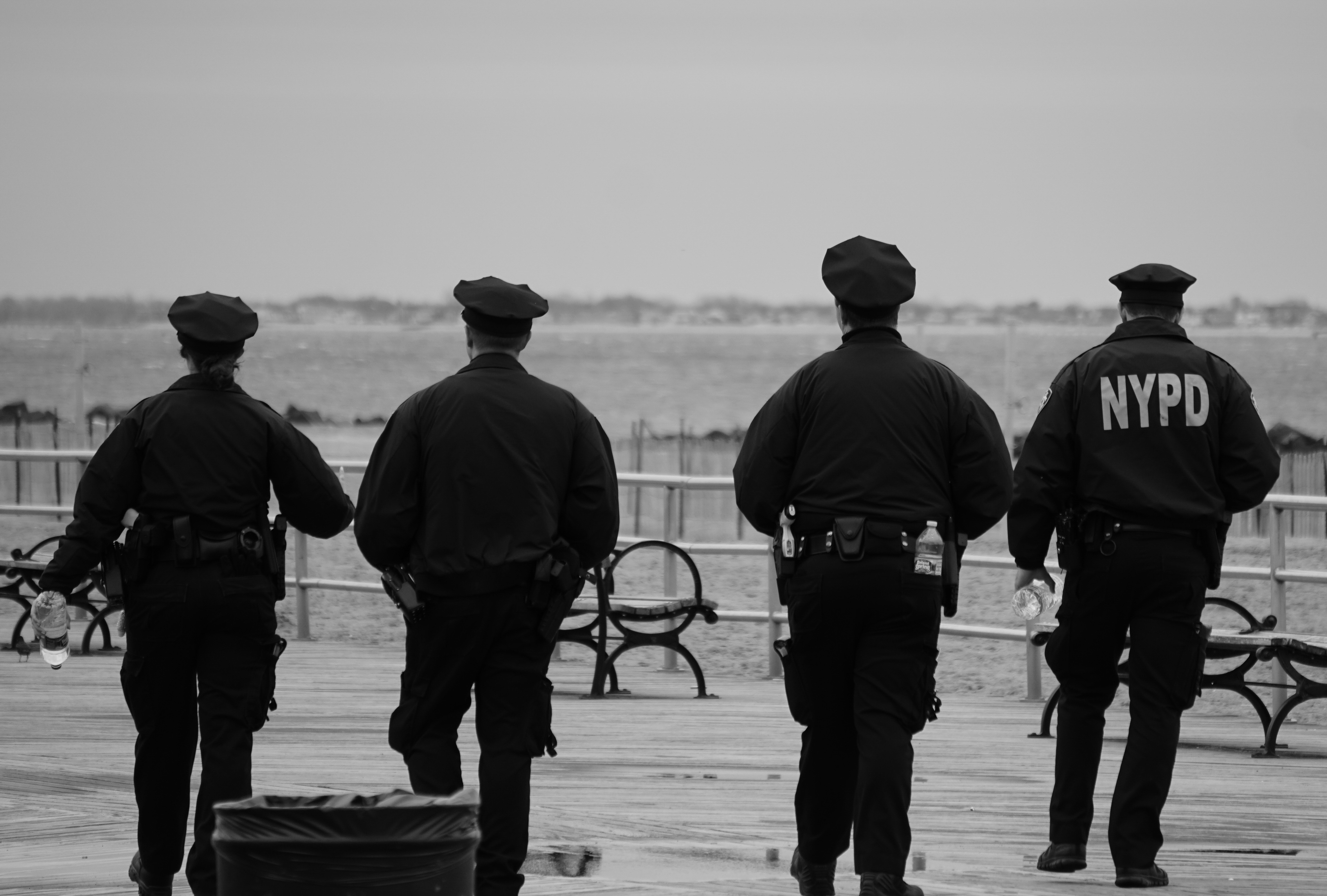 Four New York Policemen walking the Beat