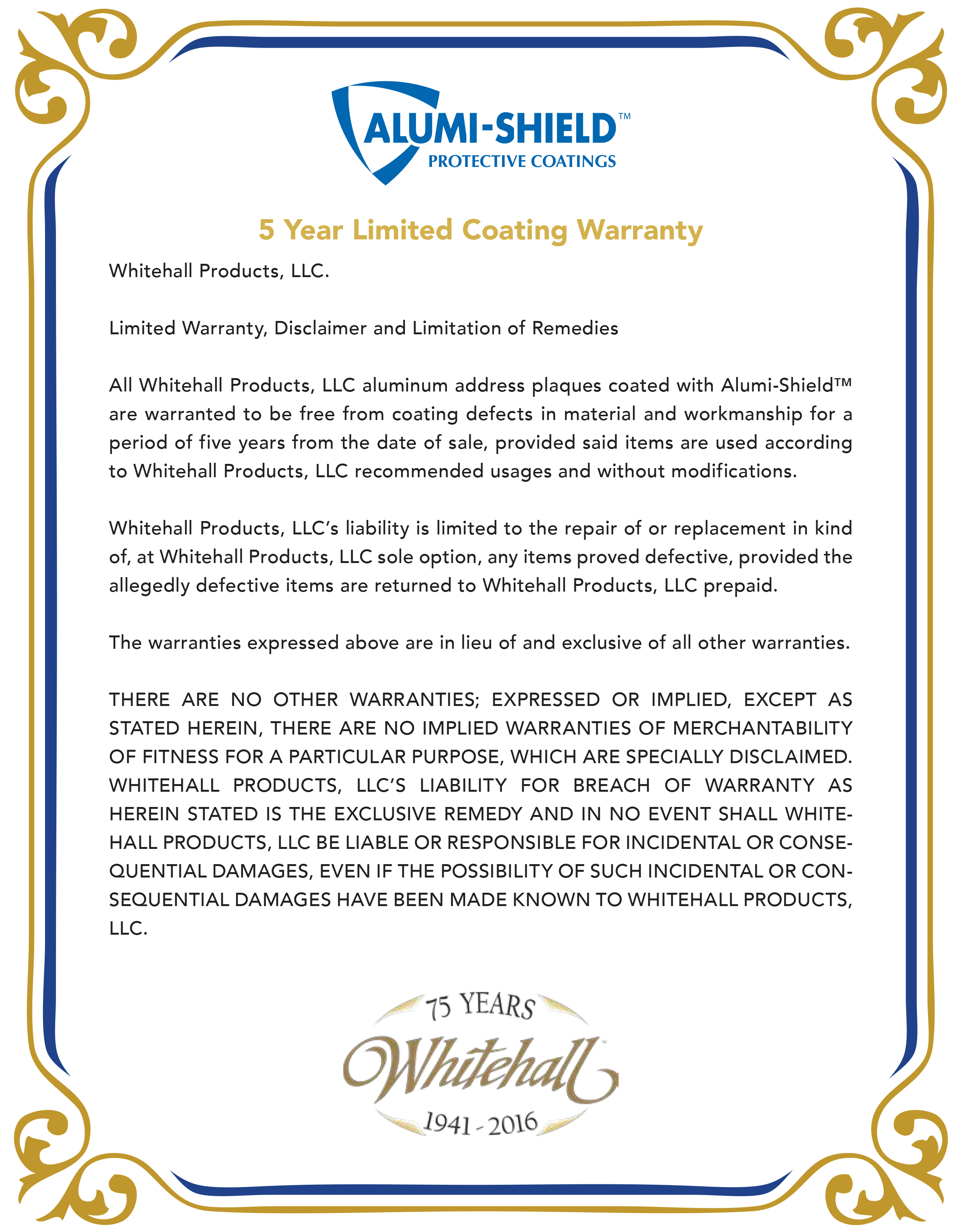 Manufacturer Warranty Info