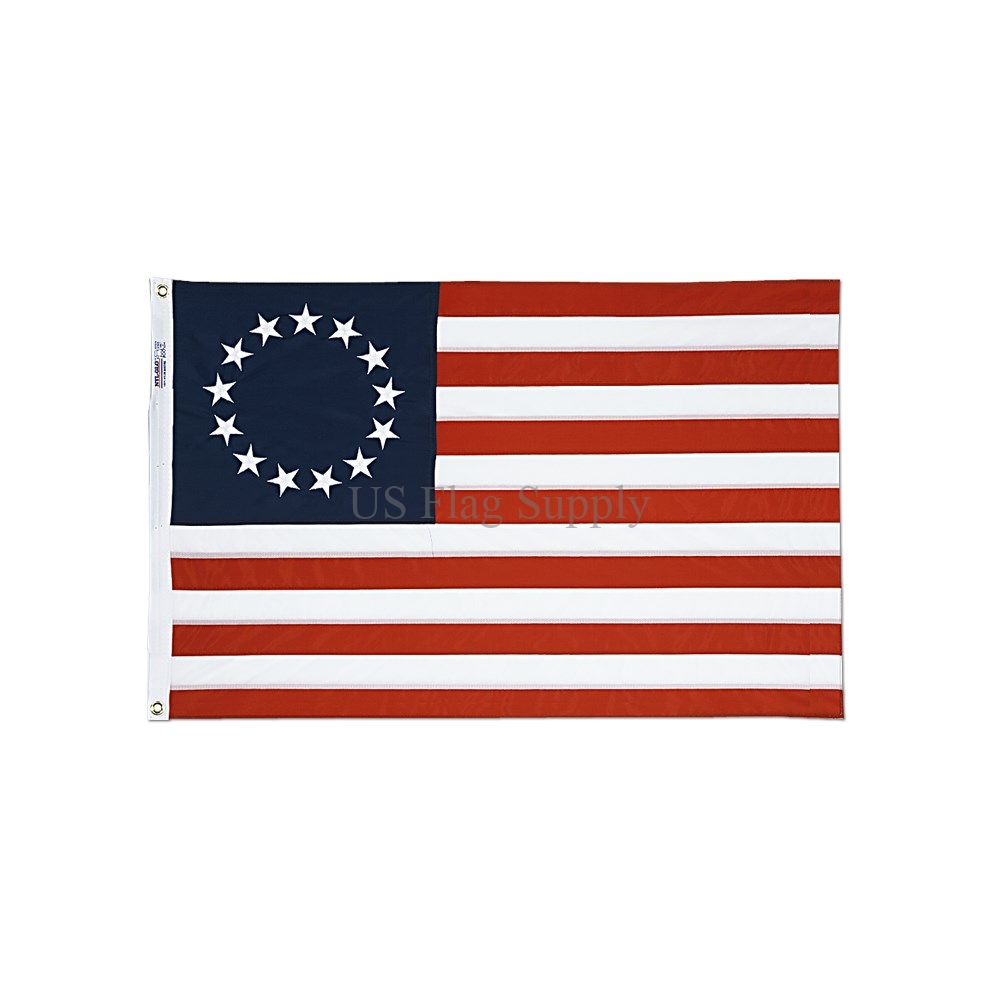 Large American Stars and Stripes Flag 50 Embroidered Stars 9' x5