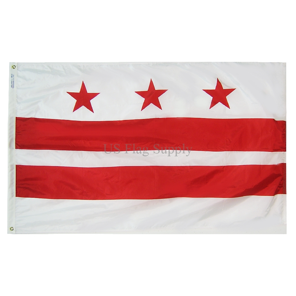 District of Columbia DC Indoor Outdoor Dyed Nylon Boat Flag Grommets 12" X 18" 