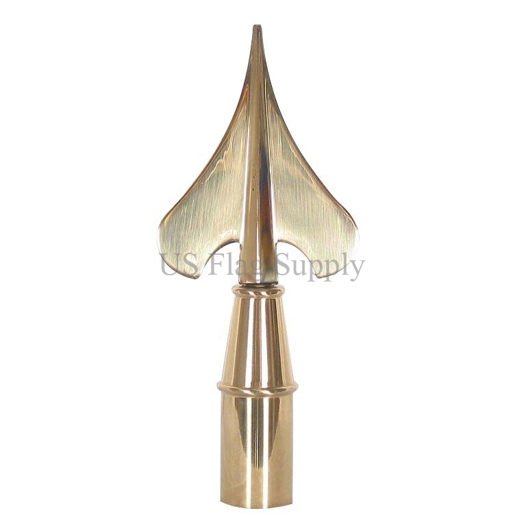 8" Pack of 1-607353 Fancy Spear Head Finial Brass Plated 