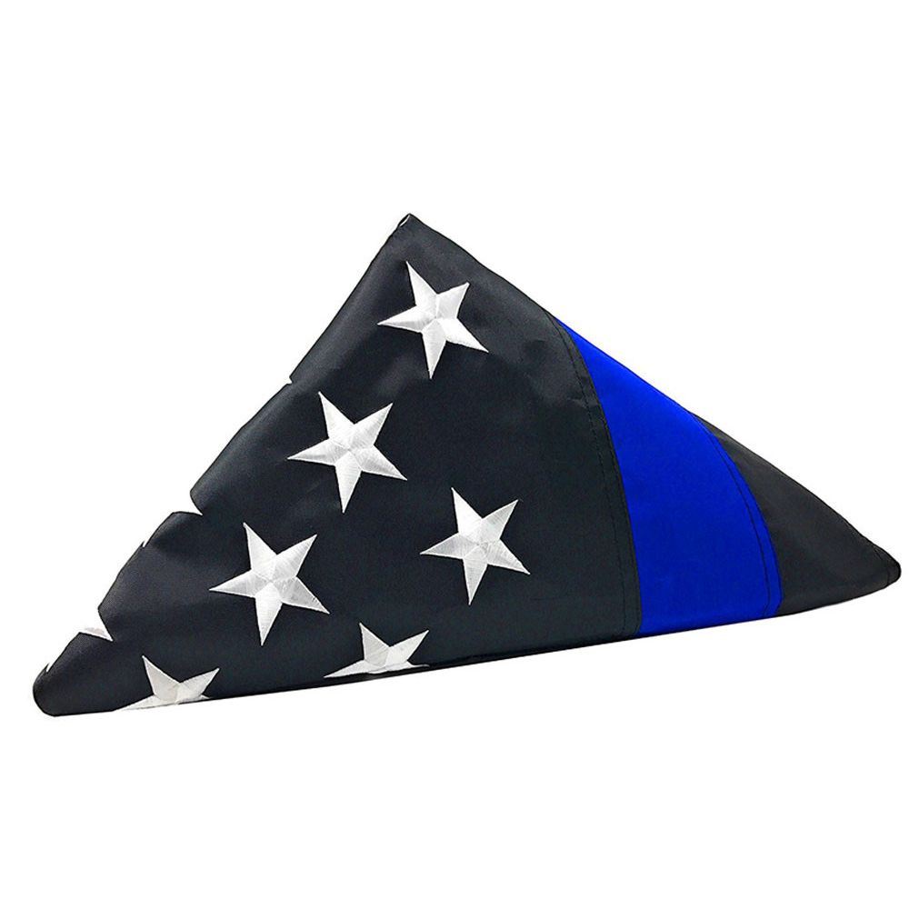 2x3 Embroidered Police USA Memorial Blue Sewn Nylon Flag 2'x3' Thin Blue Line 