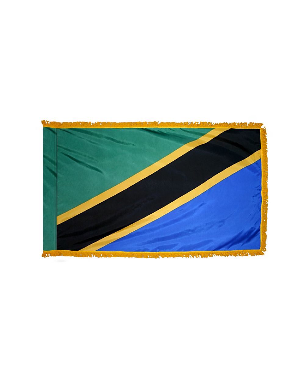Tanzania Flag 2 x 3 ft. Indoor Display or Parade Flag with Gold Fringe