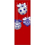 Blue & Silver Ornaments Banner - Red