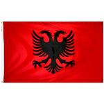 4ft. x 6ft. Albania Flag w/ Line Snap & Ring