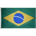 4ft. x 6ft. Brazil Flag w/ Line Snap & Ring