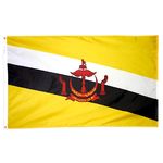 4ft. x 6ft. Brunei Flag w/ Line Snap & Ring