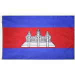 2ft. x 3ft. Cambodia Flag with Canvas Header