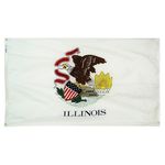 4ft. x 6ft. Illinois Flag w/ Line Snap & Ring