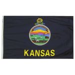 4ft. x 6ft. Kansas Flag w/ Line Snap & Ring