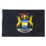 4ft. x 6ft. Michigan Flag w/ Line Snap & Ring