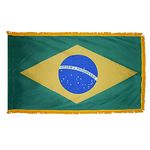 2ft. x 3ft. Brazil Flag Fringed for Indoor Display