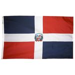 4ft. x 6ft. Dominican Republic Flag Seal with Brass Grommets