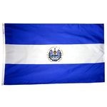 2ft. x 3ft. El Salvador Flag Seal with Canvas Header
