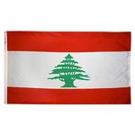 4ft. x 6ft. Lebanon Flag w/ Line Snap & Ring