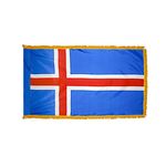 2ft. x 3ft. Iceland Flag Fringed for Indoor Display