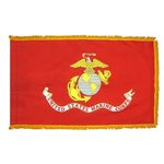 3ft. x 5ft. Marine Corps Flag DBL Indoor Display with Fringe