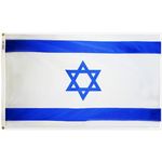 4ft. x 6ft. Israel Flag w/ Line Snap & Ring
