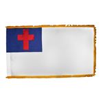 3ft. x 5ft. Christian Flag Dyed for Parades/Display with Fringe