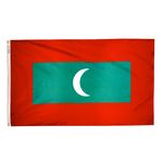4ft. x 6ft. Maldives Flag w/ Line Snap & Ring