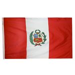 2ft. x 3ft. Peru Flag Seal with Canvas Header