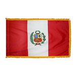 4ft. x 6ft. Peru Flag Seal for Parades & Display with Fringe