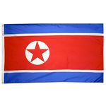4ft. x 6ft. North Korea Flag w/ Line Snap & Ring