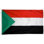 4ft. x 6ft. Sudan Flag w/ Line Snap & Ring