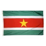 4ft. x 6ft. Suriname Flag w/ Line Snap & Ring