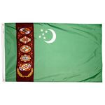 2ft. x 3ft. Turkmenistan Flag with Canvas Header