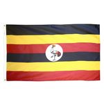 4ft. x 6ft. Uganda Flag w/ Line Snap & Ring