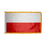 2ft. x 3ft. Poland Flag Fringed for Indoor Display