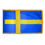2ft. x 3ft. Sweden Flag Fringed for Indoor Display