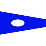 Size 3-1/2 Number 2 Signal Pennant with Line Snap and Ring