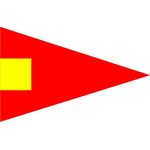 Size 3-1/2 4th Substitute Signal Pennant with Line Snap and Ring