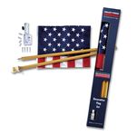 2-1/2 ft. x 4 ft. Nylon U.S. Flag and Pine Wood Pole Set