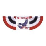3 ft. x 9 ft. Pleated Fan w/ White Welcome Eagle Panel