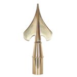 7 in. Brass Plated Army Spear Finial