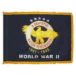 3ft. x 4ft. World War II Veterans Flag with Gold Fringe