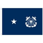 4ft. x 6ft. Coast Guard 1 Star Admiral Flag with Fringe