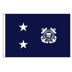 3ft. x 5ft. Coast Guard 2 Star Admiral Flag for Indoor Display