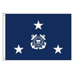 4ft. x 6ft. Coast Guard 3 Star Admiral Flag with Fringe