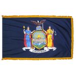 3ft. x 5ft. New York State Flag Fringed for Indoor Display