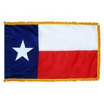 4 x 6 ft. Texas Flag Sewn Fringed for Indoor Display