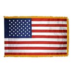 4-1/3ft. x 5-1/2ft. Rayon US Flag for Indoor Display w/Fringe