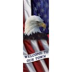 30 x 96 in. Seasonal Banner Our Town Flag & Eagle
