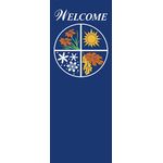 17 x 36 in. to 17 x 45 in. Four Seasons Blue Fabric Banner