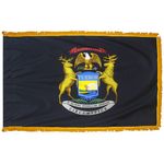 2ft. x 3ft. Michigan Flag Fringed for Indoor Display