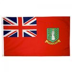 4ft. x 6ft. British Virgin Island Flag Red w/ Line Snap & Ring