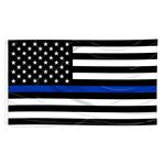 3ft. x 5ft. Thin Blue Line US Flag Poly Sheeting